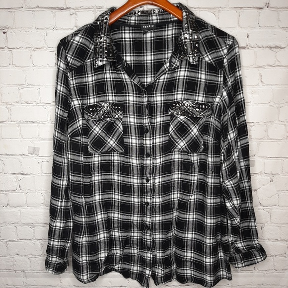 Torrid plaid button down shirt size 3x - Picture 5 of 5